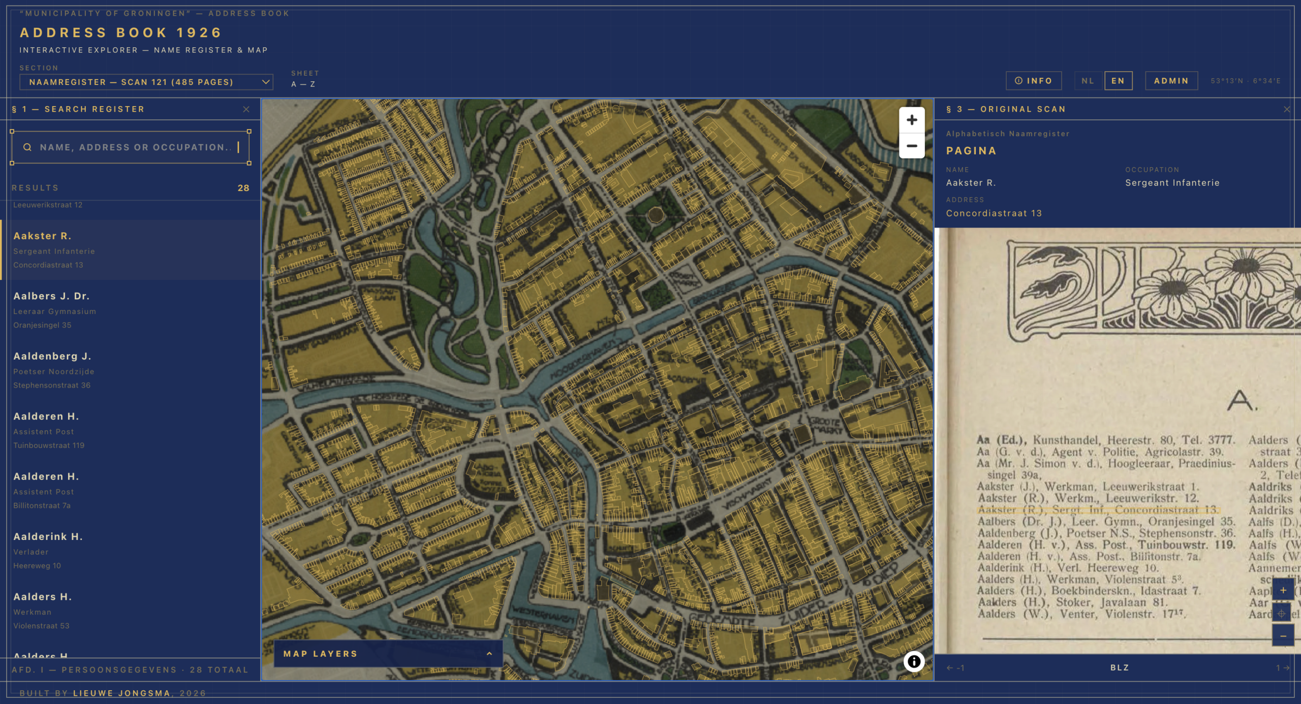 Mapping Groningen’s 1926 address book